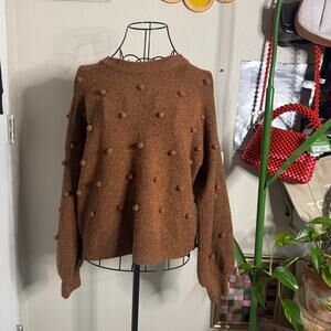 Madewell Brockton Bobble Sweater in Coziest Yarn Heather Cider S